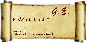 Glück Ernő névjegykártya